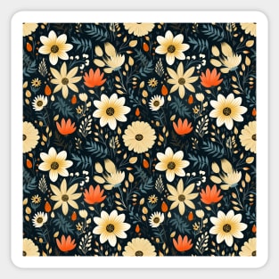 Floral Symphony: Graceful Blossoms in Dynamic Hues Sticker